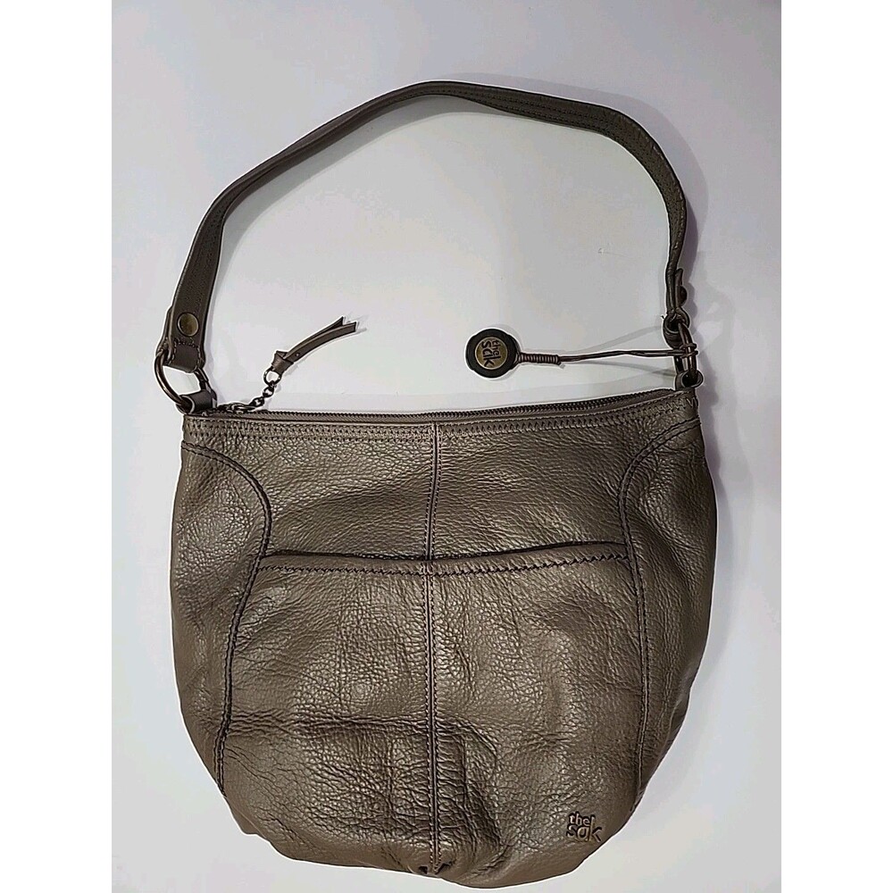 The Sak Purse Womens Brown Pebbled Leather Hand Bag